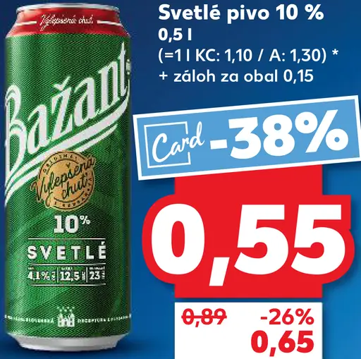 Bazan svetlé pivo 10% plechovka