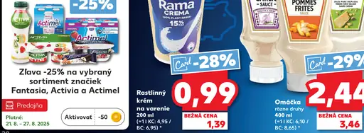 Rama Rastlinný krém na varenie