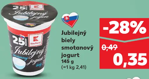 K Classic Jubilejný biely smotanový jogurt