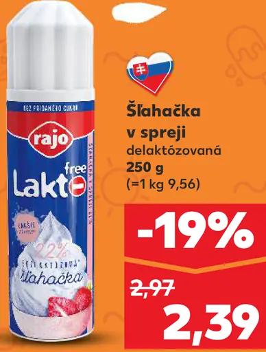 Rajo Laktofree Šľahačka v spreji