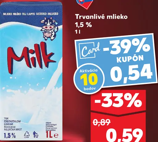 Milk Trvanlivé mlieko