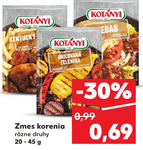 Kotányi zmes korenia rôzne druhy