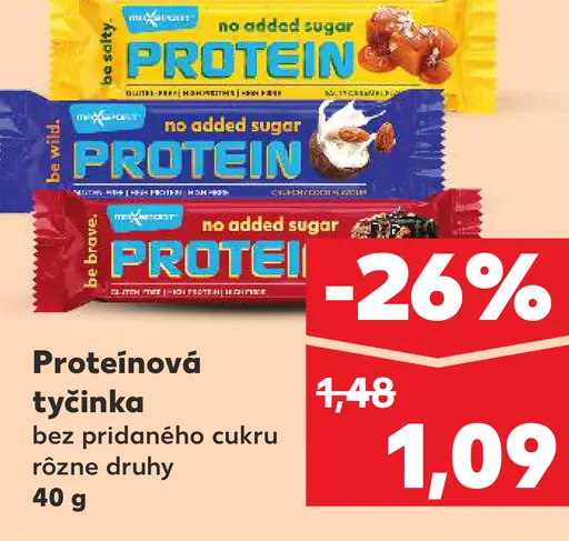 Proteinová tyčinka bez pridaného cukru rôzne druhy