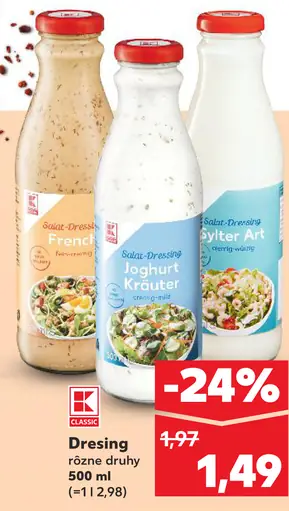 K-Classic dresing rôzne druhy