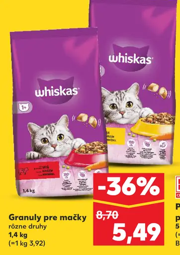Whiskas granuly pre mačky