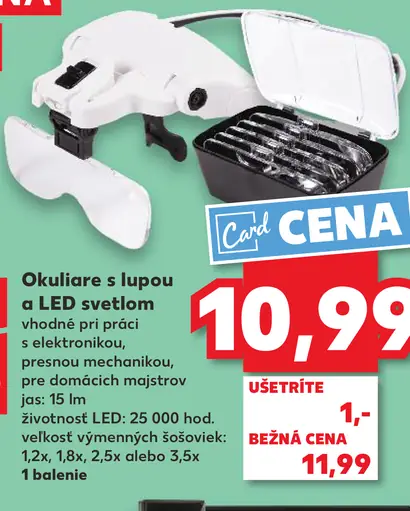 Okuliare s lupou a LED svetlom