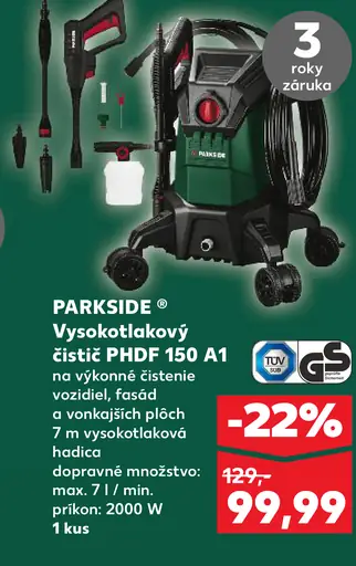 Parkside Vysokotlakový čistič PHD 150 A1
