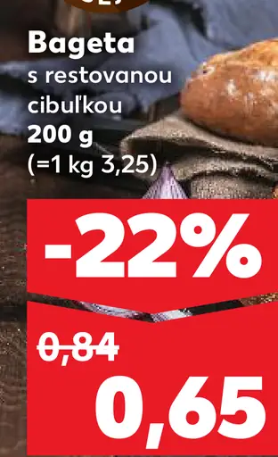 Bageta s restovanou cibuľkou
