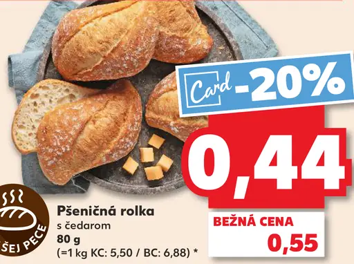 Pšeničná rolka s čedarom