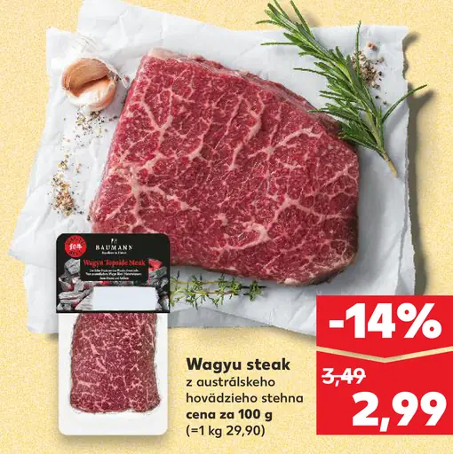 Wagyu steak z austrálskeho hovädzieho stehna