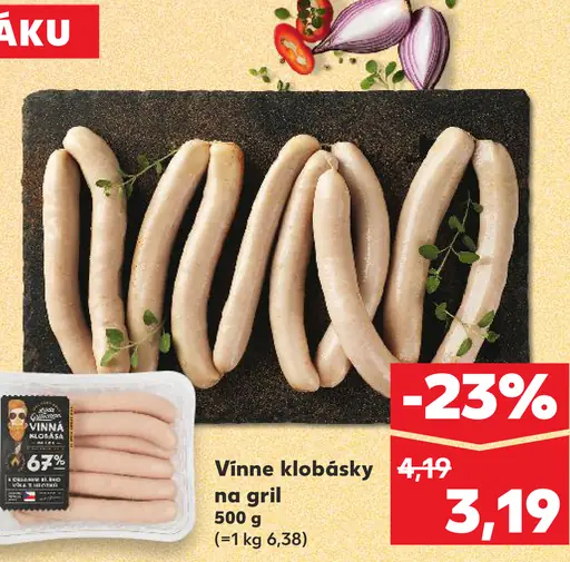 Vinne klobásky na gril