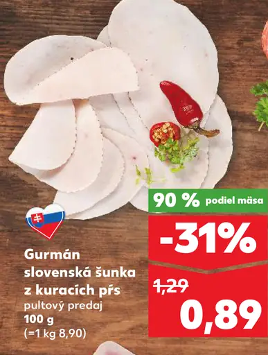 Gurmán slovenská šunka z kuracích pŕs