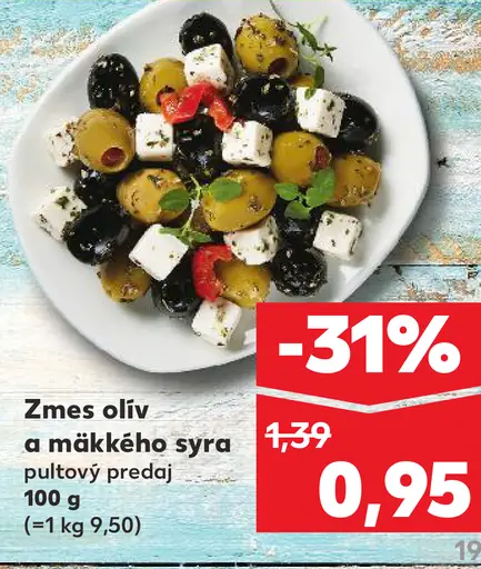 Zmes olív a mäkkého syra
