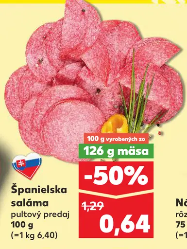 Španielska saláma pultový predaj