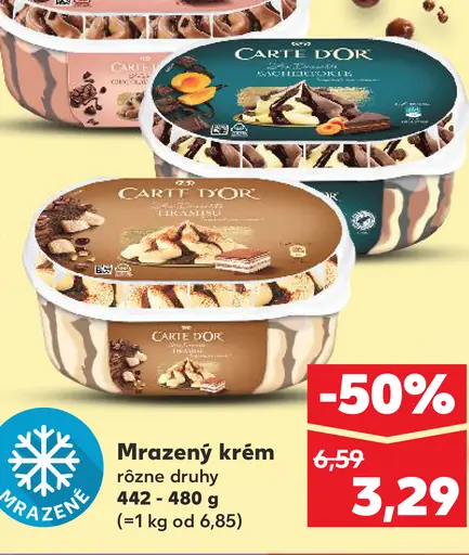 Carte d'Or mrazený krém rôzne druhy