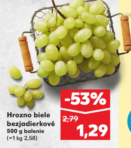 Hrozno biele bezjadierkové