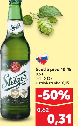 Steiger Svetlé pivo 10 % plechovka