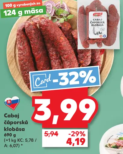 Cabaj čáporská klobása