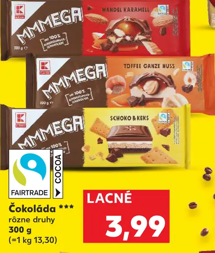 K-Classic čokoláda rôzne druhy