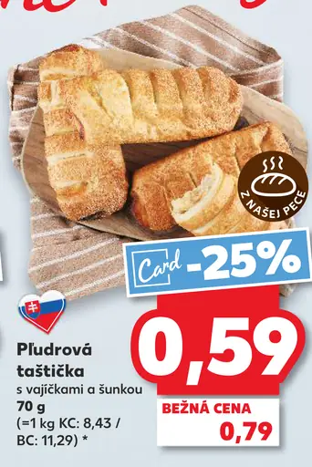 Plundrová taštička s vajíčkom a šunkou
