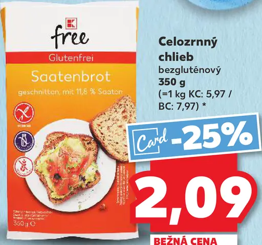 K-free Celozrnný chlieb