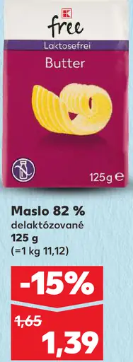 Maslo 82 % delaktozované