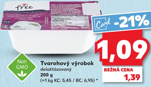 Tvarohový výrobok delaktozovaný