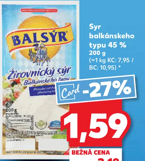 Balýr Syr balkánskeho typu 45 %