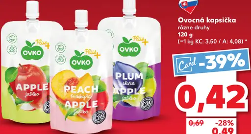 Ovko ovocná kapsička rôzne druhy