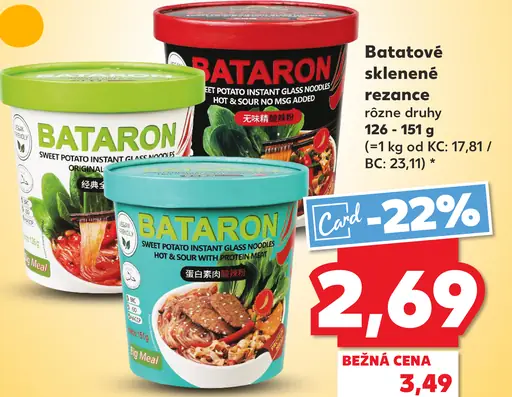 Bataron batatové sklenené rezance