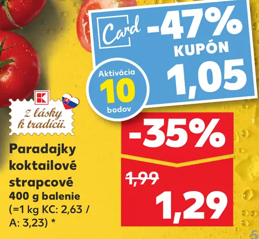 Paradajky koktailové strapcové
