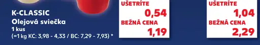 K-CLASSIC Olejová sviečka