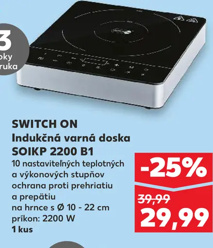 SWITCH ON Indukčná varná doska S01KP 2200 B1