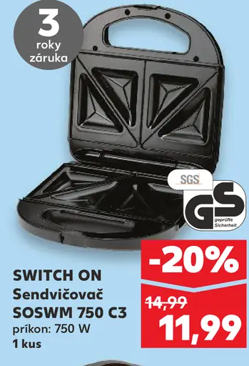 SWITCH ON Sendvičovač SOSMW 750 C3