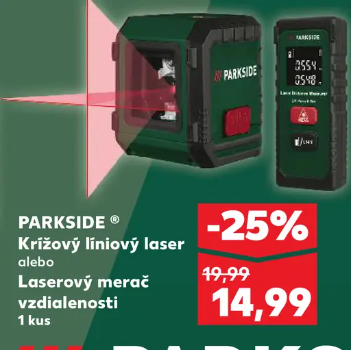 PARKSIDE Krížový líniový laser alebo Lasérový merač vzdialenosti