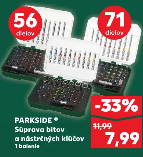 PARKSIDE Súprava bitov a nástrčných kľúčov