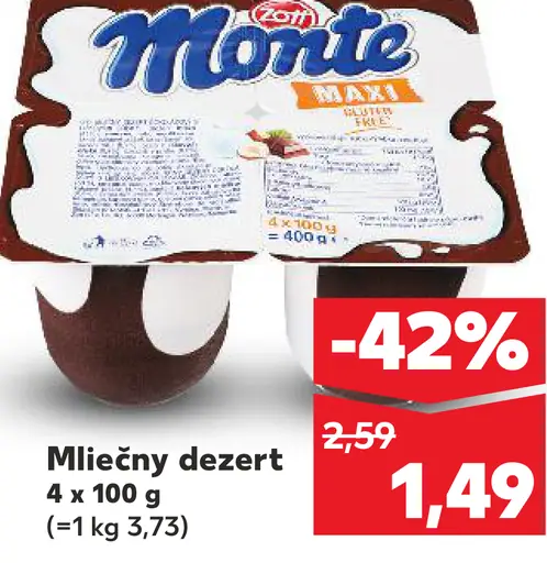 Zott Monte Maxi mliečny dezert
