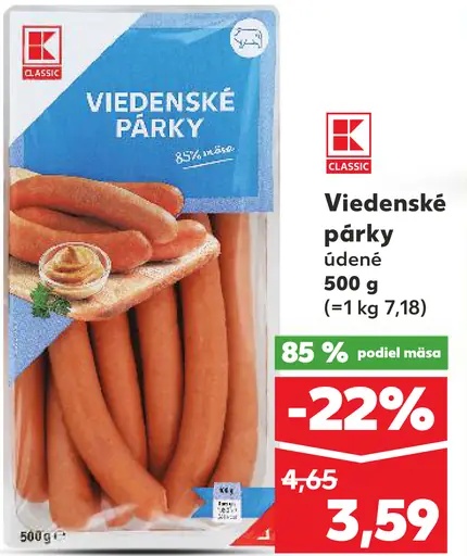 K-Classic Viedenské párky údené