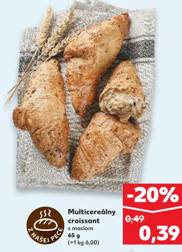 Multicereálny croissant s maslom