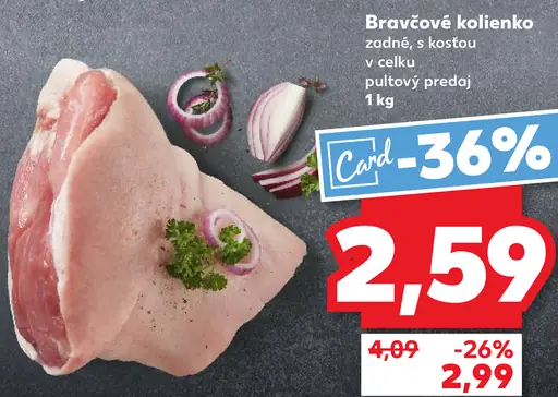 Bravčové kolienko zadné, s kosťou