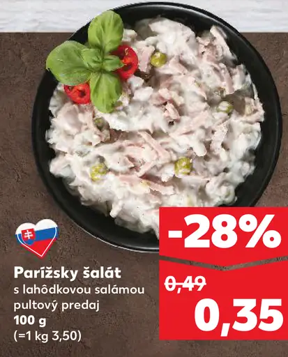 Parížsky šalát s lahôdkovou salámou