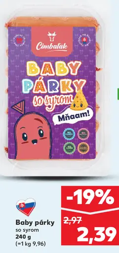 Cimbaľák Baby párky so syrom