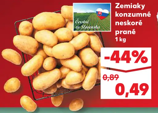 Zemiaky konzumné neskoré prané