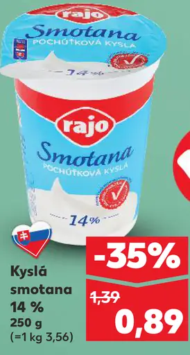 Rajo Smotana pochúťková 14 %