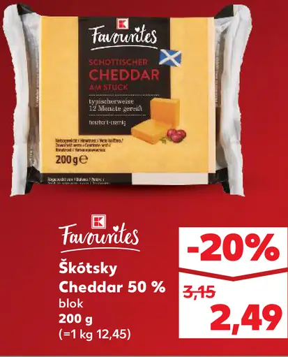 K-Favourites Škótsky Cheddar 50 % blok