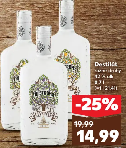 Tri stromy Destilát rôzne druhy