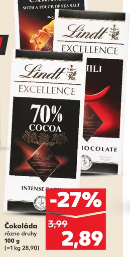 Lindt Excellence čokoláda 70% cocoa