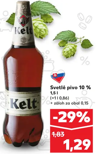 Kelt Svetlé výčapné pivo 10% plechovka