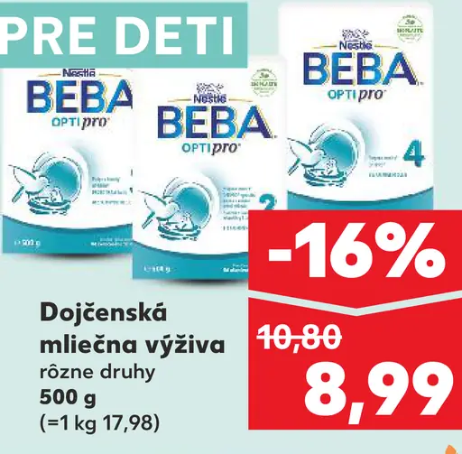 Nestlé BEBA dojčenská mliečna výživa