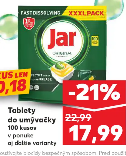 Jar Tablety do umývačky